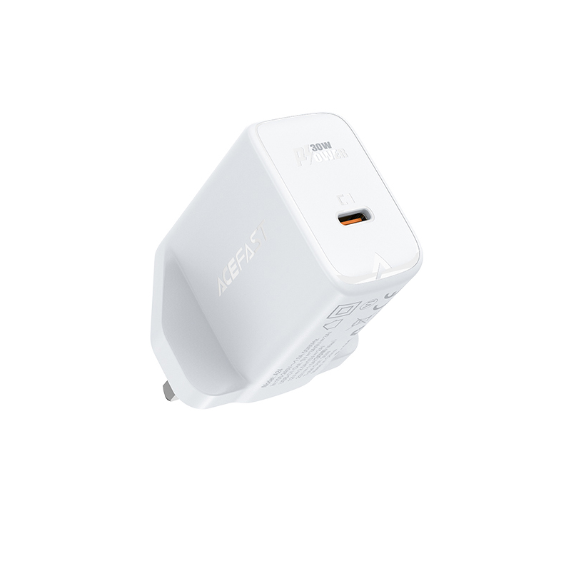 Acefast Usb C 30W Gan Pd Snelle Type C Lader Voor Iphone 13 12 Pro Max Snel Opladen QC4.0 pps Voor Ipad Air Pro 30W Gan Charger: UK White