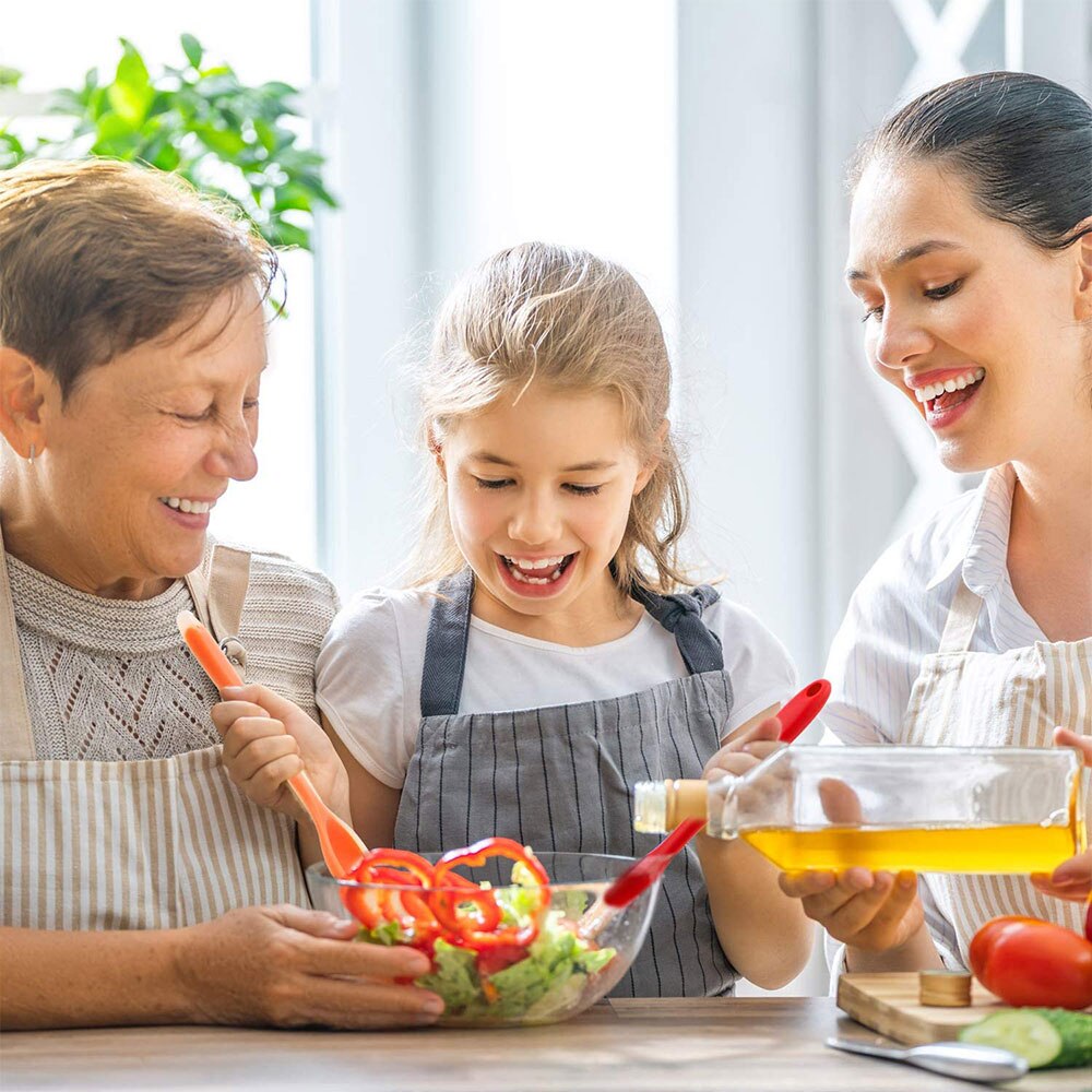 Visuelle berühren 1PC Mini Silikon Löffel 20,5 cm/8 "Bunte Löffel Geschirr Kochen Werkzeuge Utensil Zufällig Gesendet tisch Geschirr