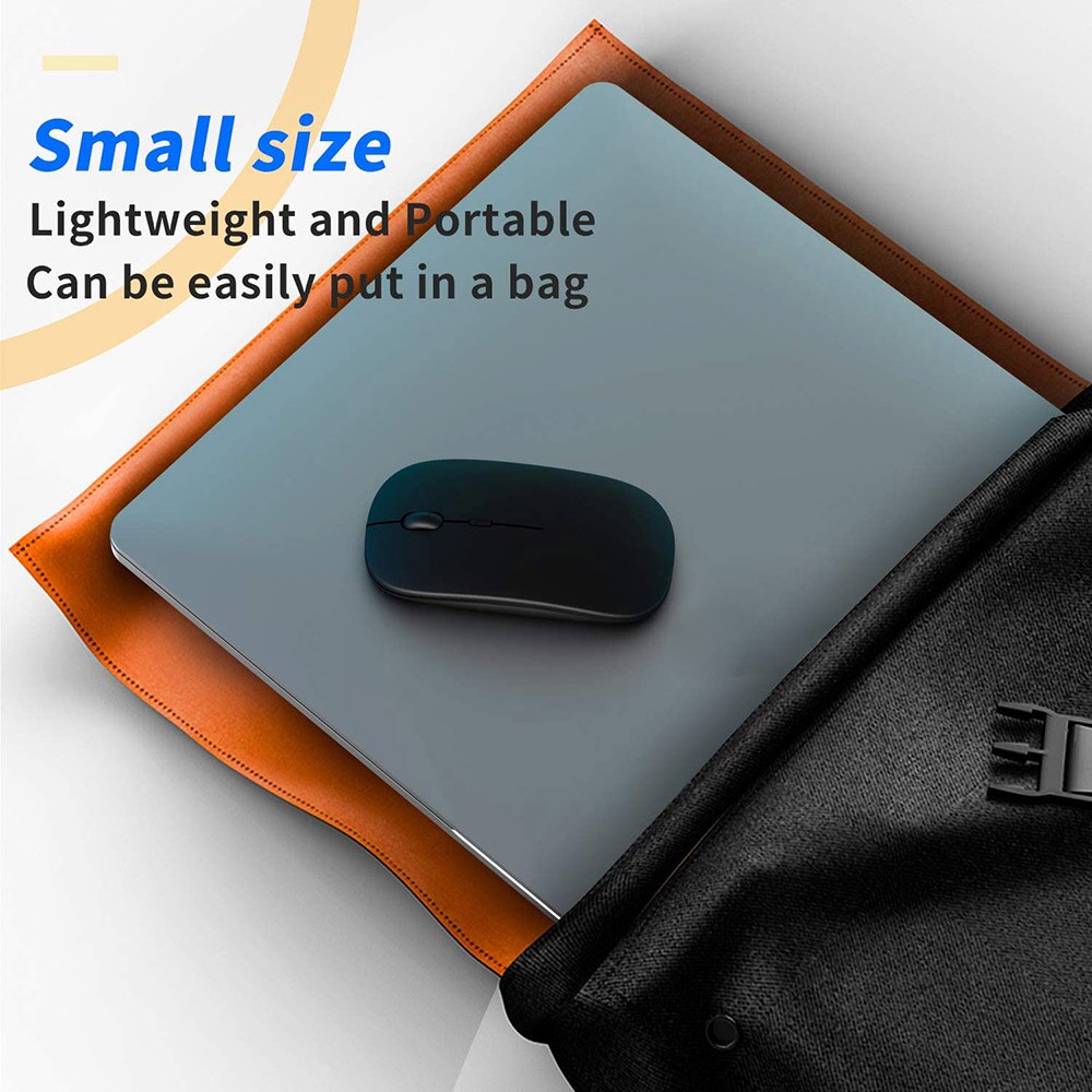 Bezprzewodowa ładowalna mysz do komputera Laptop, bezprzewodowa mysz Slim Mini Noiseless, myszy 2.4G do domu/biura