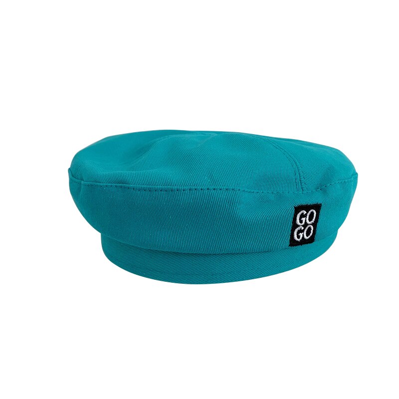 Béret pour enfants de 2 à 6 ans, chapeau de bébé avec lettres brodées, coréenne de printemps, couleur bonbon, accessoires pour enfants,: Blue Green