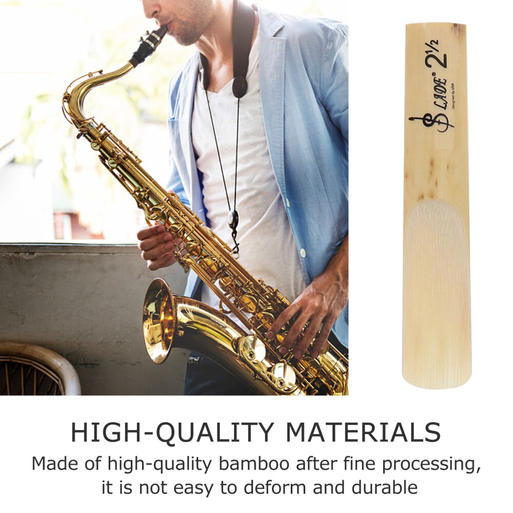 Lengüetas de saxofón de bambú, recambio de lengüeta tradicional de 2,5 saxofón, fuerza de bambú, 10 Uds.