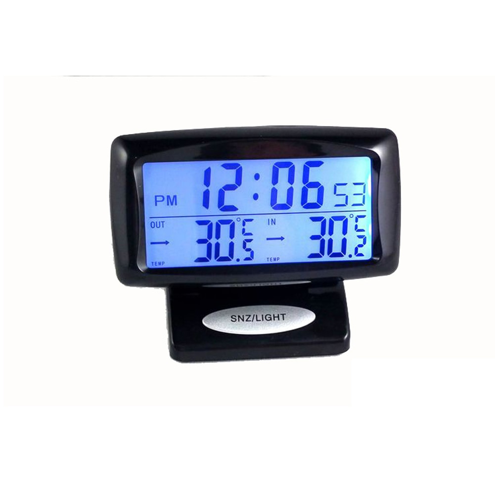 Dual Temperatuur Meten Met Backlight 2 In1 Auto Kit Elektronische Klok Thermometer Digitale Display Binnen & Buiten