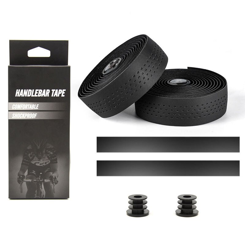 Dode Vlieg Fiets Bandjes Hoeken Strapping Pu Leer Bar Bandjes Road Stuur Bandjes Ademend En Zweet-Absorberende Bar Bandjes: Black