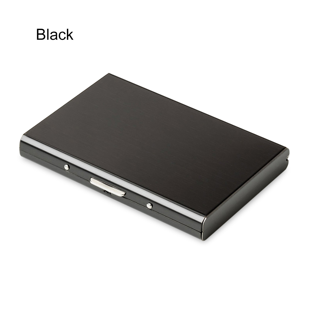 Creditcard Holder Wallet Men Stainless Steel Bank Card Case Waterproof RFID Blocking Cover AIC88: Black