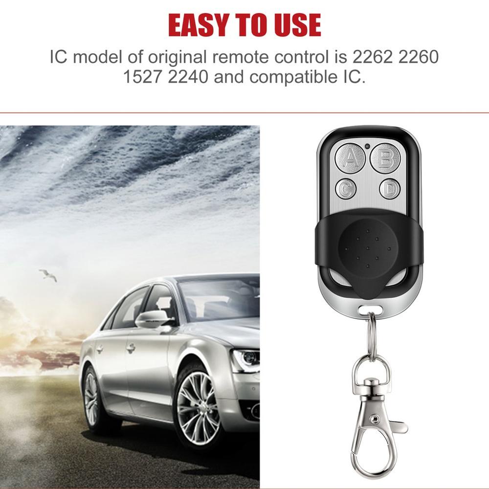 ABCD Wireless RF Remote Control Fob 433 MHz Electric Cloning Universal Gate Garage Door Remote Control Key Fob Controller