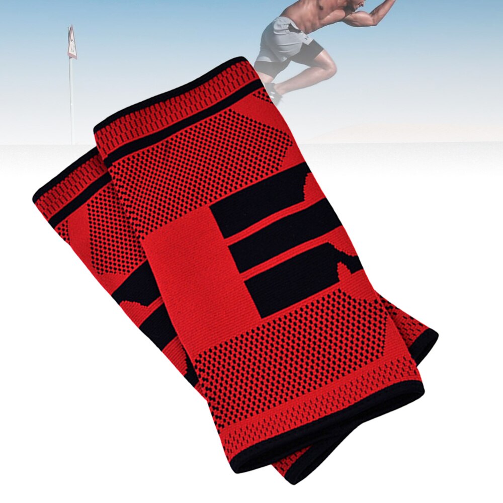 Enkele Fitness Hardlopen Fietsen Knie Ondersteuning Braces Elastische Nylon Sport Knie Pad Sleeve-Sized M (Grijs): Red