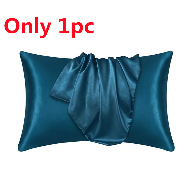 Funda de almohada de satén de lujo para piel de pelo, funda de almohada de satén de seda, juego de fundas de almohada de 51x6 6/76cm, funda de almohada sedosa con cierre de sobre: 50 x 70 cm / Negro