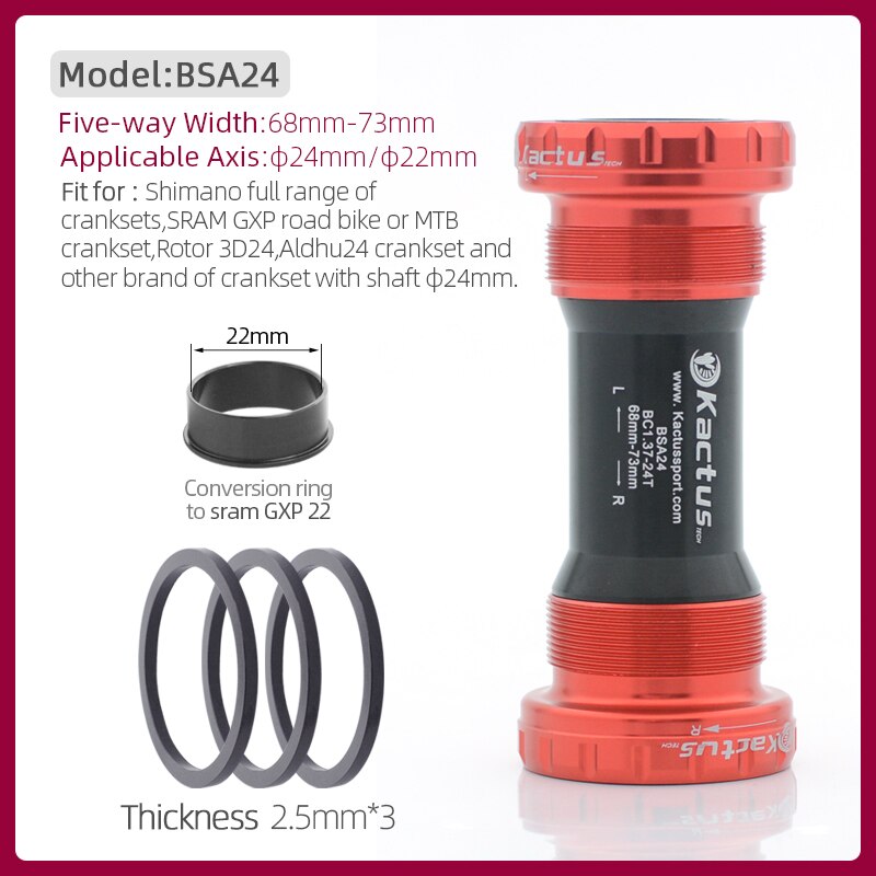 Convertisseur De Boîtier De Pédalier BB30 Vers BSA, Alu Noir 42mm, Neuf