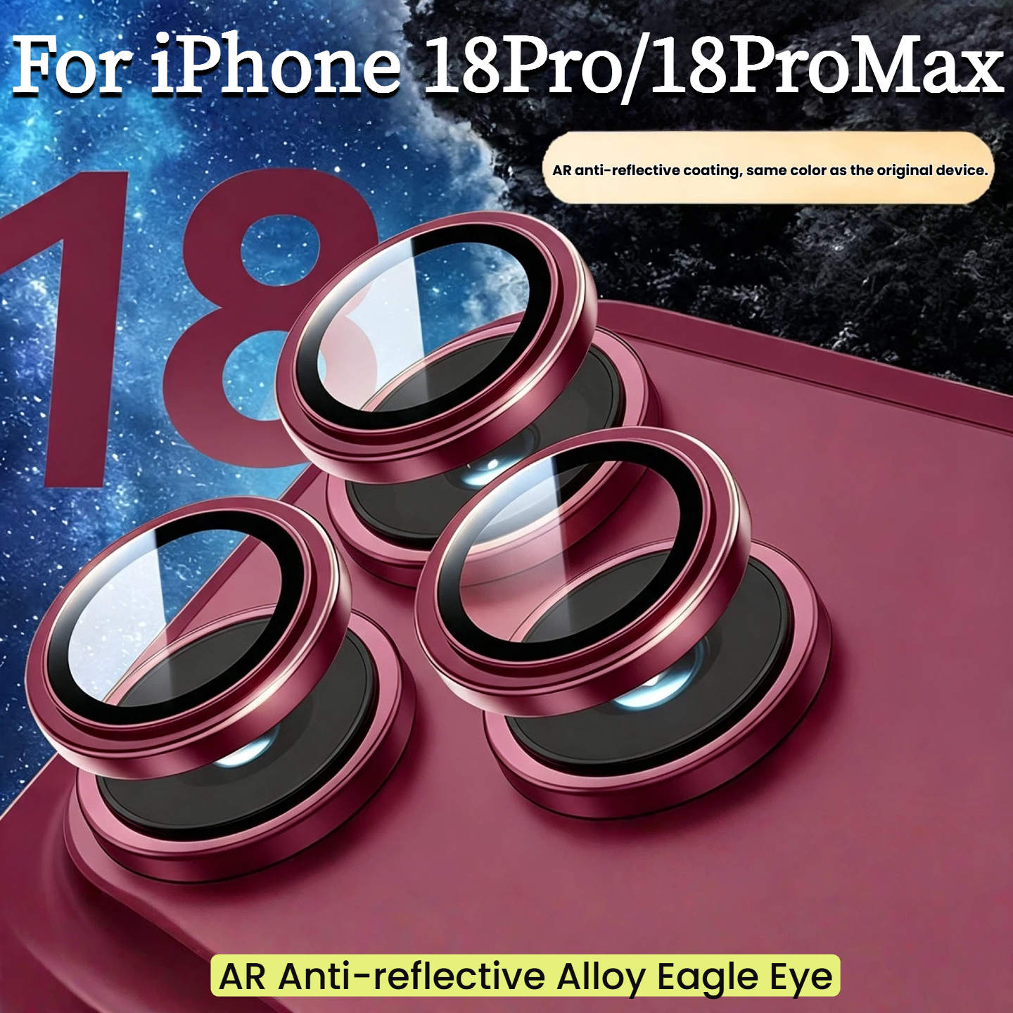 For iPhone 18Pro/18 pro Max AR Anti-Fog Original Color Rear Camera Tempered Glass Protective Film Clear Back Cover Glass