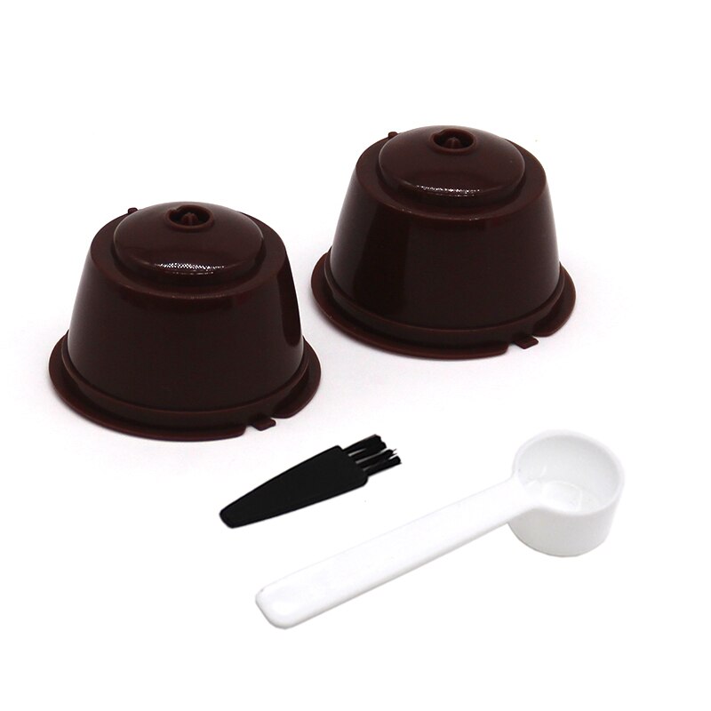 4 stk/pakning bruk 120 ganger dolce gusto kaffekapsel plastkapsel gjenfyllbar gjenbrukbar kompatibel med nescafe dolce gusto refill: 2 stk brun
