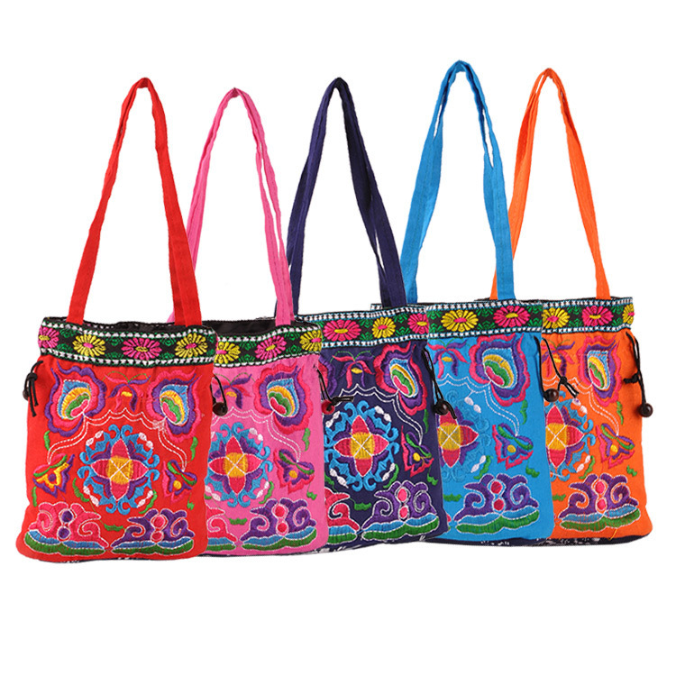 Pochettes de rangement à domicile brodées à la ! Sacs à poignée supérieure brodés à fleurs thé/café/bonbons, porte-monnaie en toile mignon