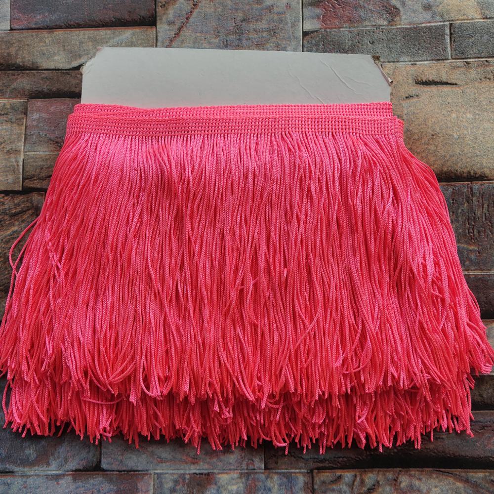 1Meters 30CM Long Peach Lace Fringe Trim Polyester Tassel Fringe Trimming Diy Latin Dress Stage Clothe Accessories