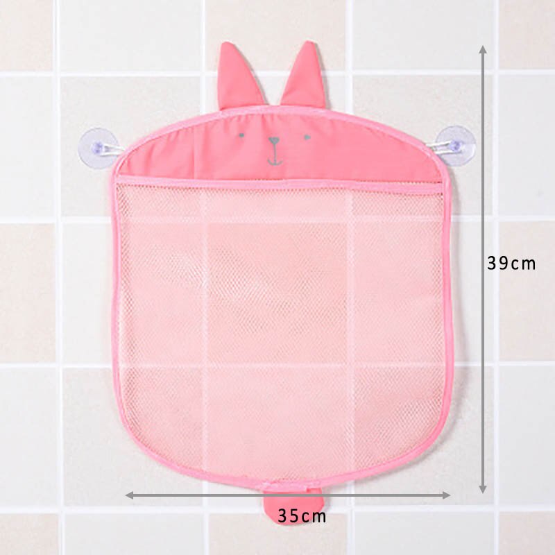 Baby badrum hängande förvaring korg galler hängande förvaringsväska för babyleksaker barn förvaringsorganisator nätväska suger: Rosa