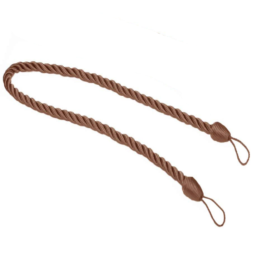 NICETOWN 1pc Curtains Buckles Tie Rope Solid Color Tieback Holder Clips Rope Home Decor Curtain Decorative Accessories: Toffee Brown