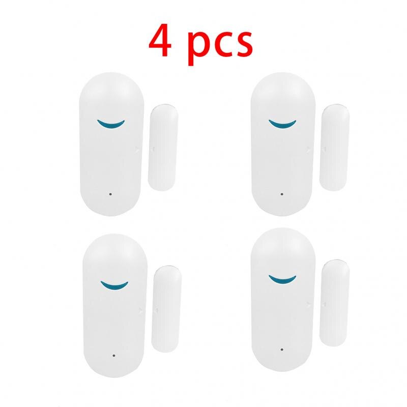 Tuya WiFi Door Sensor Smart Door Open / Closed Home Security Alarm Work with Alexa Google Home Detectors Magnetic Window Sensor: 4 pcs