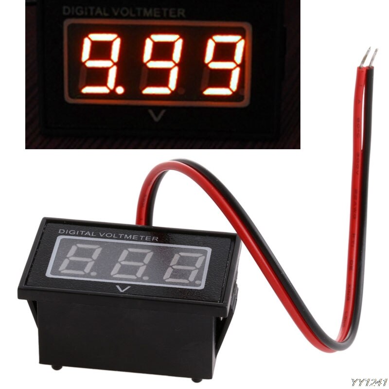 Waterproof Battery Meter DC 2.5-30V Auto Car Gauge Digital Voltmeter LED Red Green Blue- G6KC