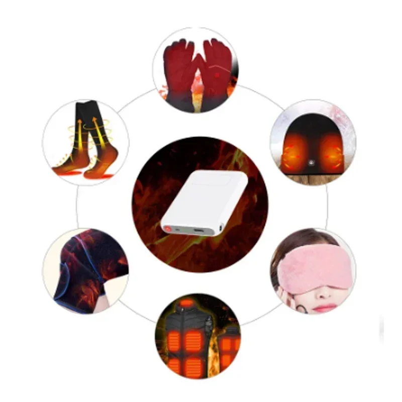 Type C 2A Li-Polymer Battery Packs Winter Heated Socks Batteries with USB for Warm Glove Clothes Hat Portable Charger Power Bank