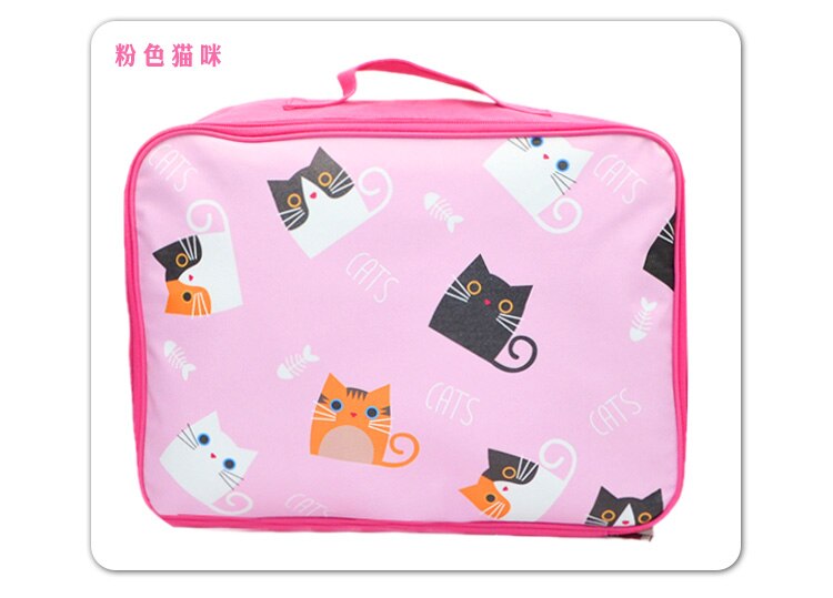 Menos Dezenove dos desenhos animados Multifunction viagem ocasional Mulheres Produtos De Higiene Pessoal Organizador de Armazenamento de bagagem À Prova D' Água Fêmea: pink cat