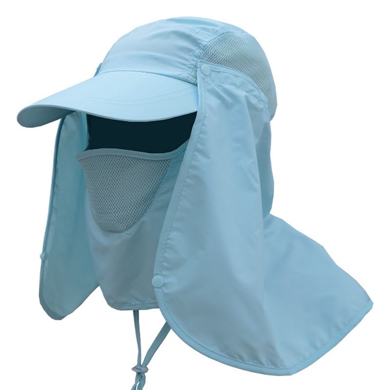 Unisex sommerhat solbeskyttelse hat uv beskyttelse ansigt halsklap solhætte ansigt mand udendørs fiskeri vandreture arbejde afslappet hat: Hl