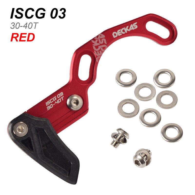 MTB Bike Chain Guide Ultra Light Bicycle Chain Stabilizer Mountain Road Single Speed Wide Narrow Gear Ring Chain Guide Anti: ISCG 03 Red