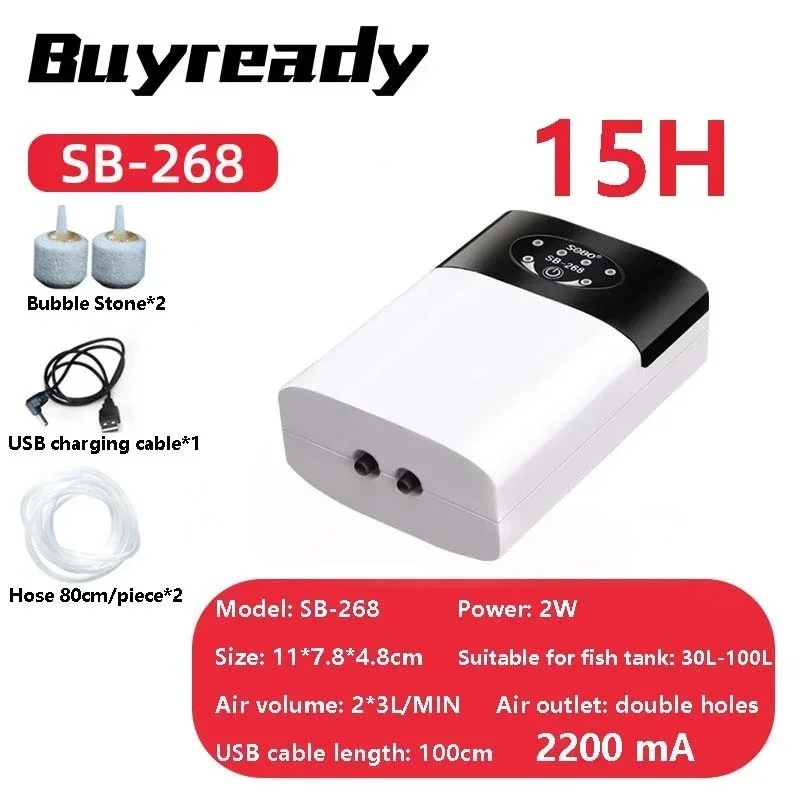 Dual-Purpose Aquarium Zuurstofpomp Praktische Uitlaat USB Opladen Draagbare Ultra Stille Luchtcompressor Voor Aquarium Luchtpomp: 220v