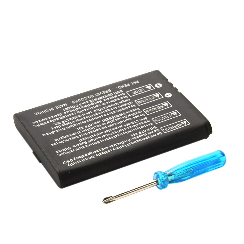 2000mAh 3.7V Oplaadbare Lithium-ion Batterij Pack voor Nintendo 3DS Vervangende batterij met gereedschap