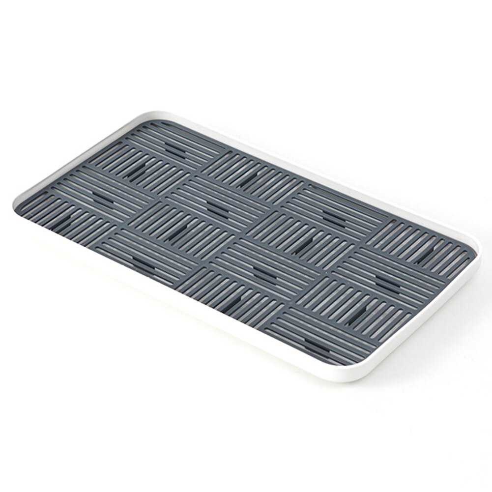 Double Layers Kitchen Drying Dish Drainer Home Detachable Storage Tray Hollowed Out Cutlery Drying Racks Kitchen Accessories: Dark Gray L