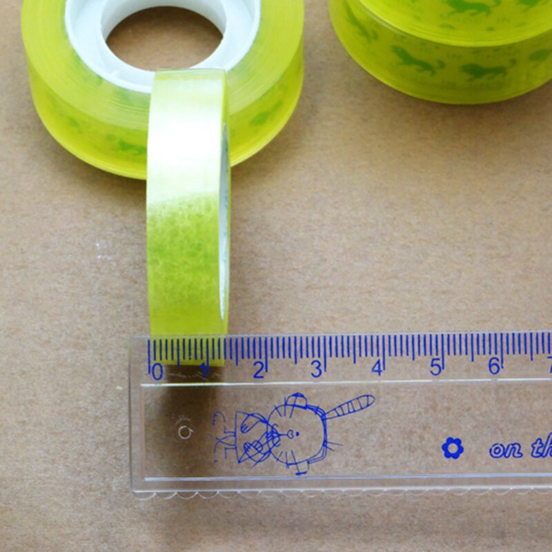 12Mm * 30M Transparant Geel Tape Transparante Briefpapier Verpakking Tape Tape Mini Kantoor Tape O8N2