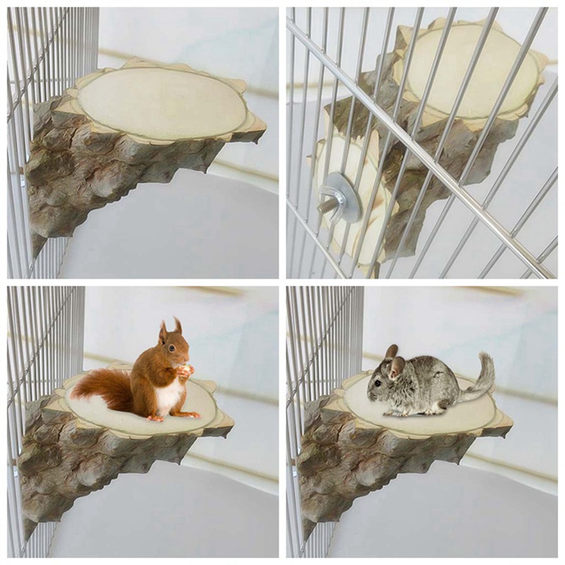 Small Pet Platform Natural Pepper Wood Chinchilla Squirrel Log Pier Bird Cute Parrot Stand Jumping Platform Board