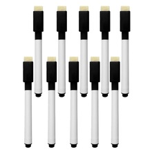 10 stks/partij Gekleurde Inkt Whiteboard Marker Pen Set Met Gum Marker Pen Kinderen Kids Briefpapier Uitwisbare Marker Pen
