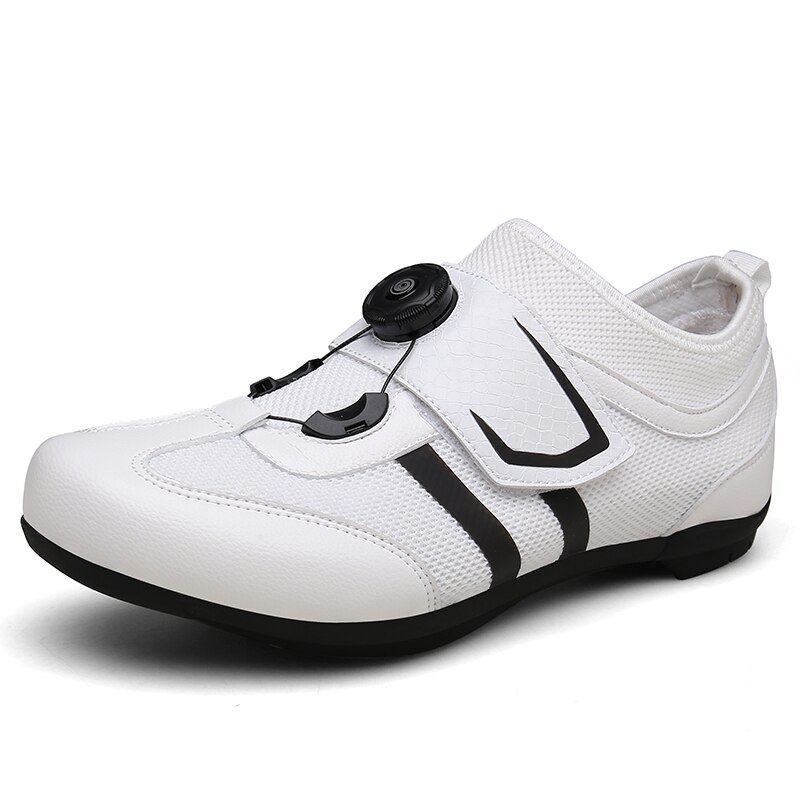 Weg Fietsen Schoenen Ultralight Ademende Schoenen Professionele Fiets Racing Atletische Sneaker: WHITE / 5.5