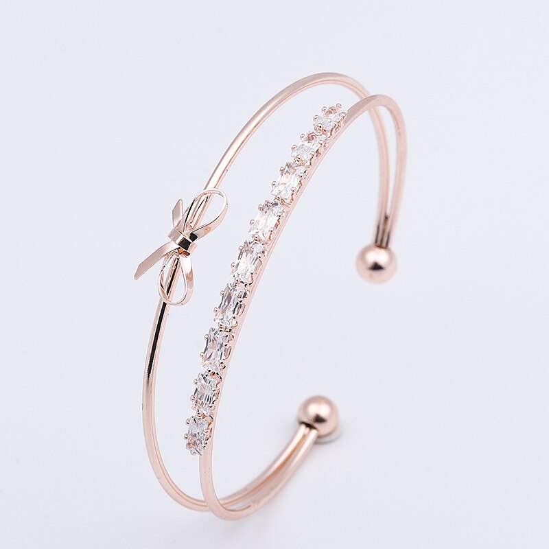 Popular Women/Lady's Rose Gold Color Clear Austrian Crystal Bracelets & Bangles Jewelry: 10