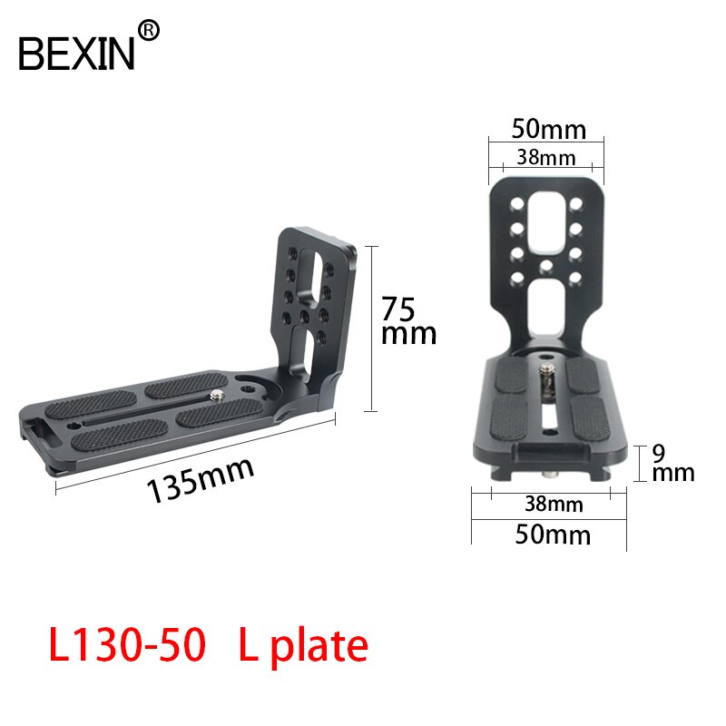 Vertical Shot L Plate Dslr Camera Quick Release L Plate Mount Bracket For Canon Nikon Sony Camera Arca Swiss Tripod Ball Head: L130-50 L plate