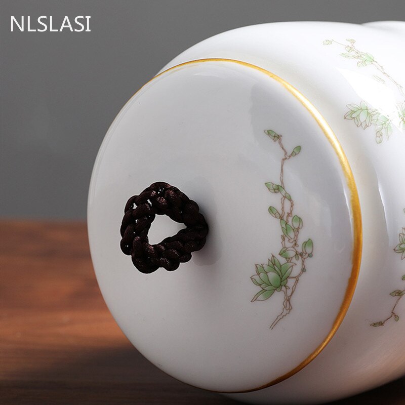 Jingdezhen-tarro hermético de cerámica para el hogar, latas de té, café, a prueba de humedad, contenedor de especias de grano de cocina