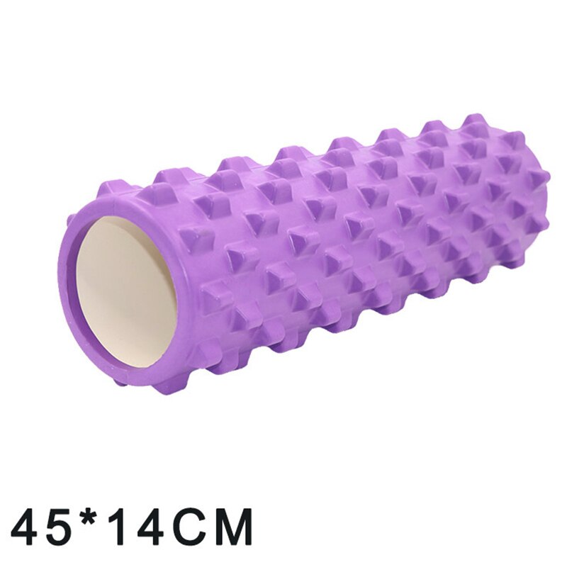 45/14CM Yoga Foam Pilate Fitness Roller EVA Sports Hollow Core Column Massage Grid Floating Trigger Point Therapy Exercise block: Purple