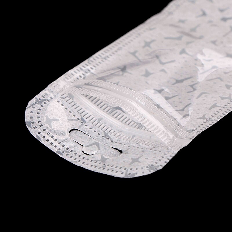 50 stk pakke henge hull for gaffel skje plast hvit/klar lang glidelås detalj emballasje poser ziplock zip lock oppbevaringspose