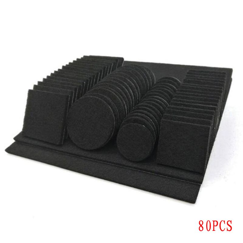 80/130 stücke Möbel Stuhl Tisch Bein Selbst Klebstoff Fühlte Holz Boden Schutz Pads: 80Stck BK