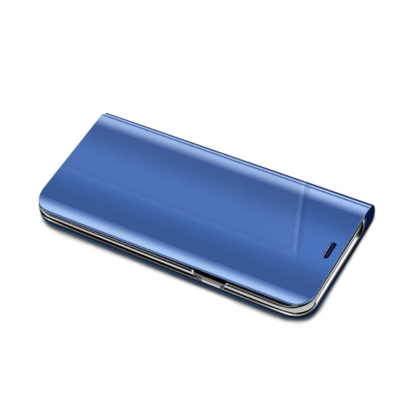 For vivo y21 Case smart mirror flip phone cases For vivo y21 y 21 21y vivoy21 magnetic stand cover coque: For vivo y21 / Blue