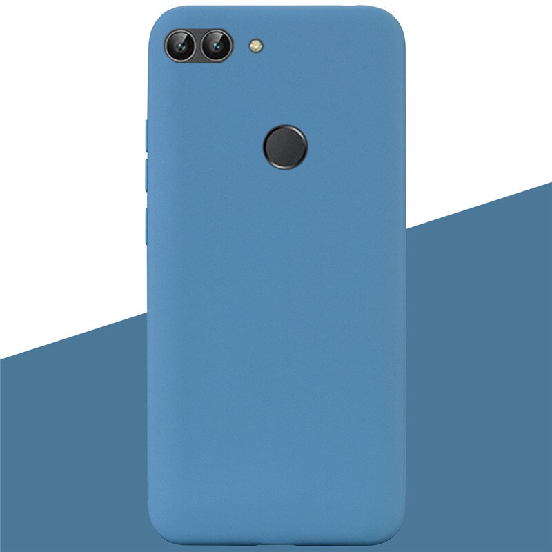 For Huawei P Smart Case TPU Soft Silicone Candy color Back Cover Phone Case For Huawei P Smart FIG-LX1 PSmart Case Fundas: 12 Lake Blue