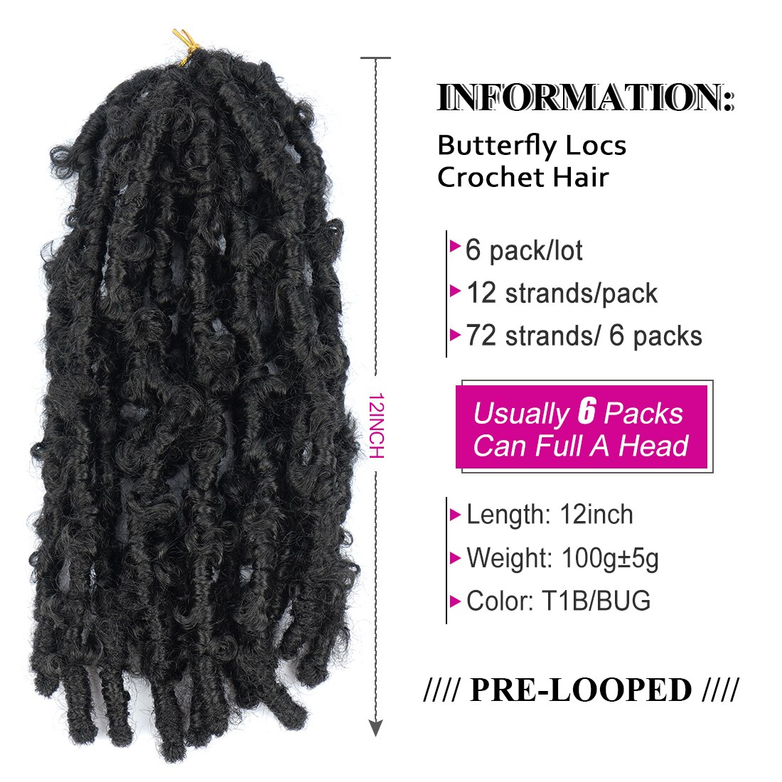 12 Inch 20 Strengen Vlinder Faux Locs Ombre Natuurlijke Zwarte Vlechten Haar Synthetisch Gehaakte Vlechten Hair Extensions Voor Vrouwen