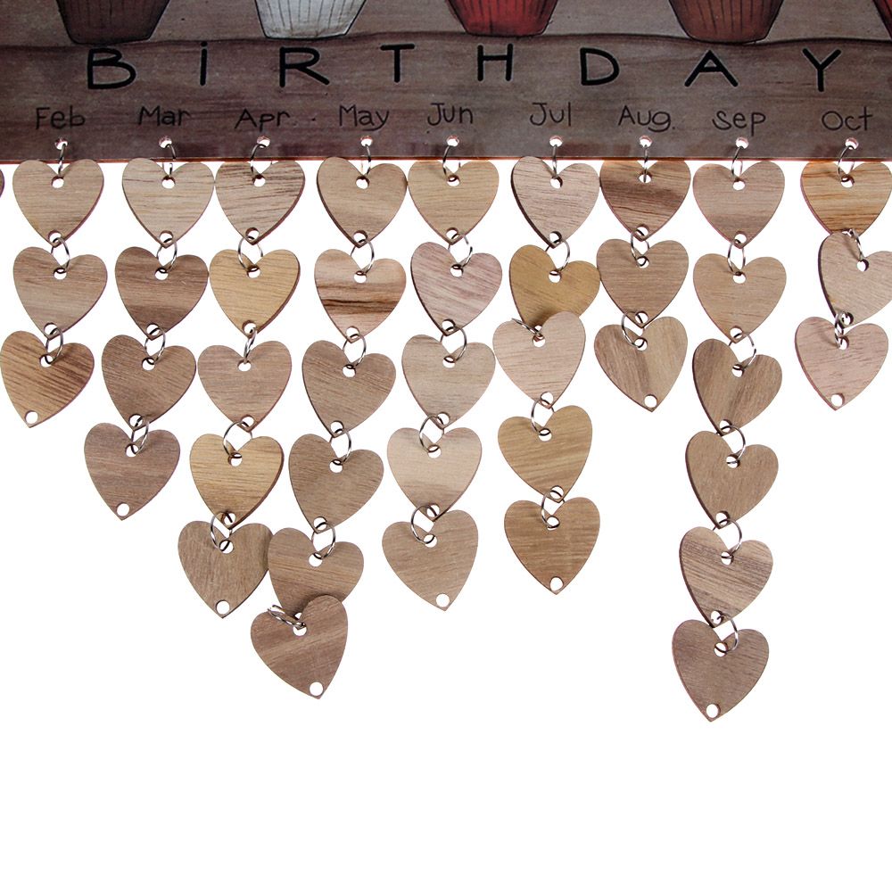 Bricolage à Plaque avec pense-bête d'anniversaire, limite d'exposition en bois pour les pense-bête d'anniversaire, calendrier décoratif