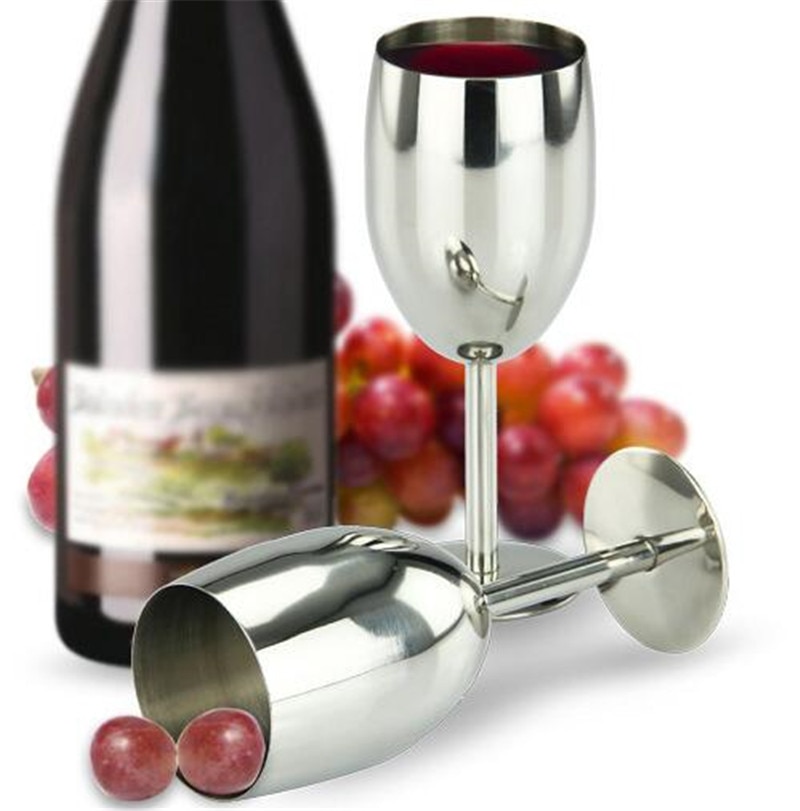 250ML Stainless Steel Goblet High-End Red Wine Glass Home Bar Drinking Glass Cup