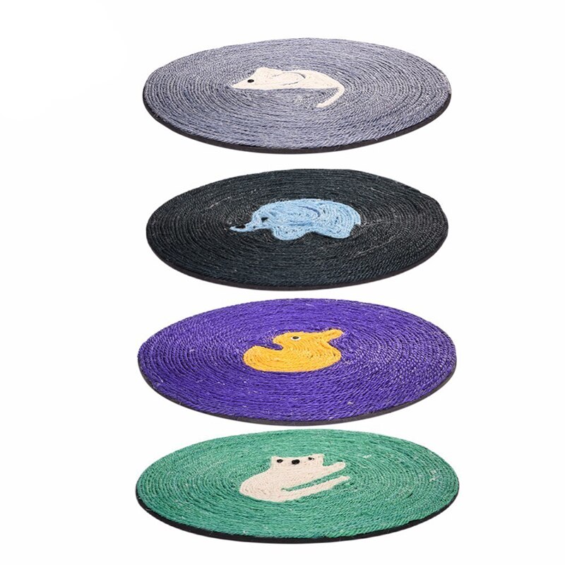 Kattenkrabmat exclusieve uitvoering handgemaakte ronde sisal hennep krabmat handige krab instinct verlichting mat voor katten