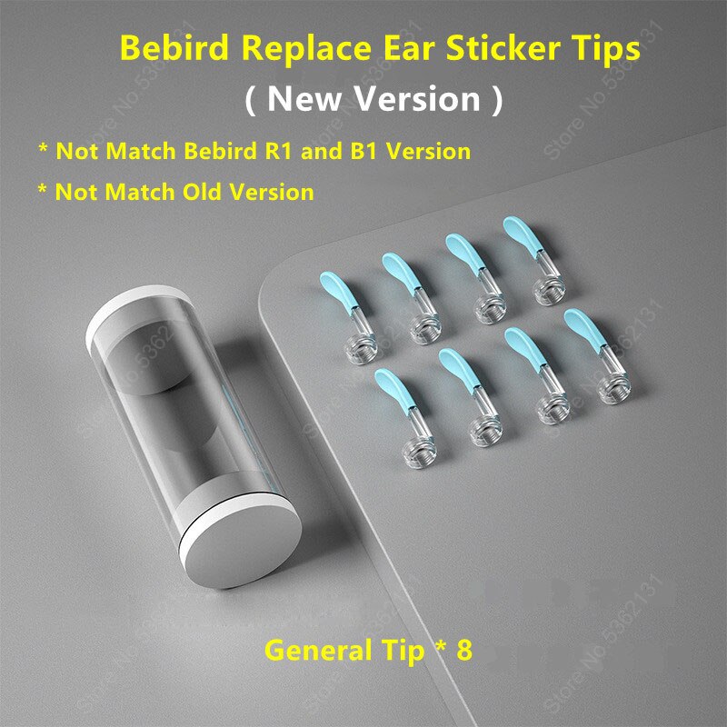 Bebird-limpiador de oídos para el cuidado de la salud, conjunto de herramientas para PC, accesorios de punta de repuesto, Original, A2, C3, B2, X17 Pro, M9 Pro, R1: New General Tip 8