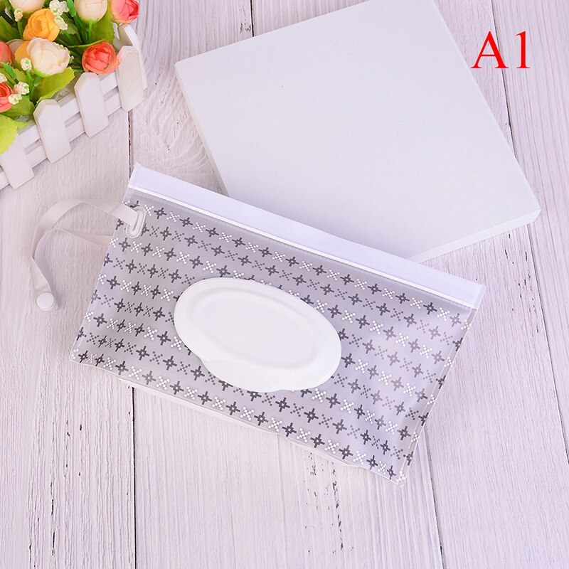 Genanvendelige vådservietter cover baby vådservietter taske til baby hudpleje rejse clutch og ren servietter beholder: Grå