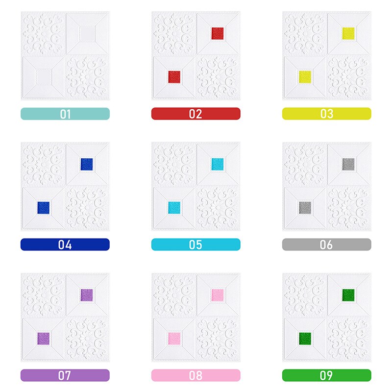 10 Pcs 3D Wall Stickers Ceiling Panel Roof Decor Waterproof Self-Adhesive Foam Wallpaper Living Room Kitchen TV Backdrop Decals
