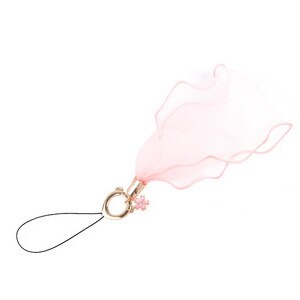 Shellnail Mobile phone rope lace female neck hanging rope mesh lanyard universal mobile phone pendant hanging wrist straps: Orange-Pink
