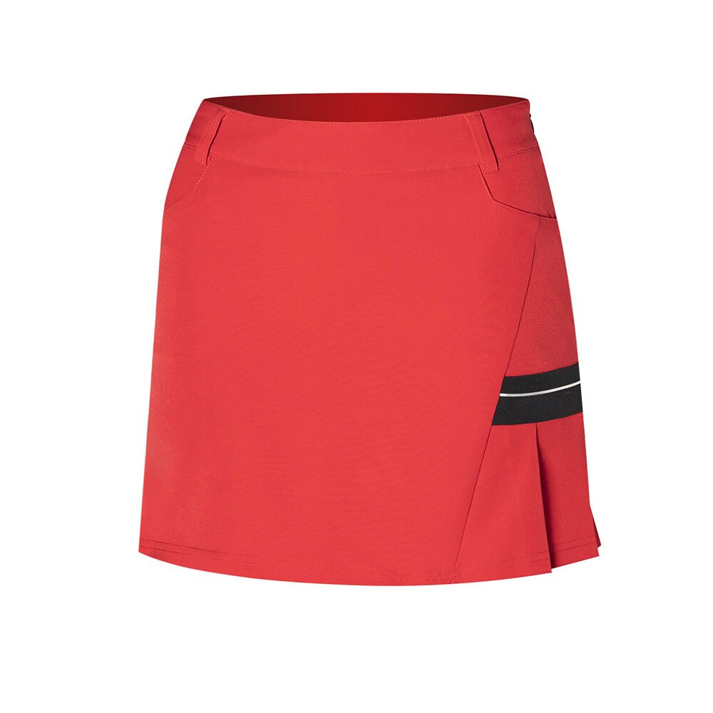 Golf apparel spring and summer golf skirts tennis sports skirts casual sports skirts: Red / XL