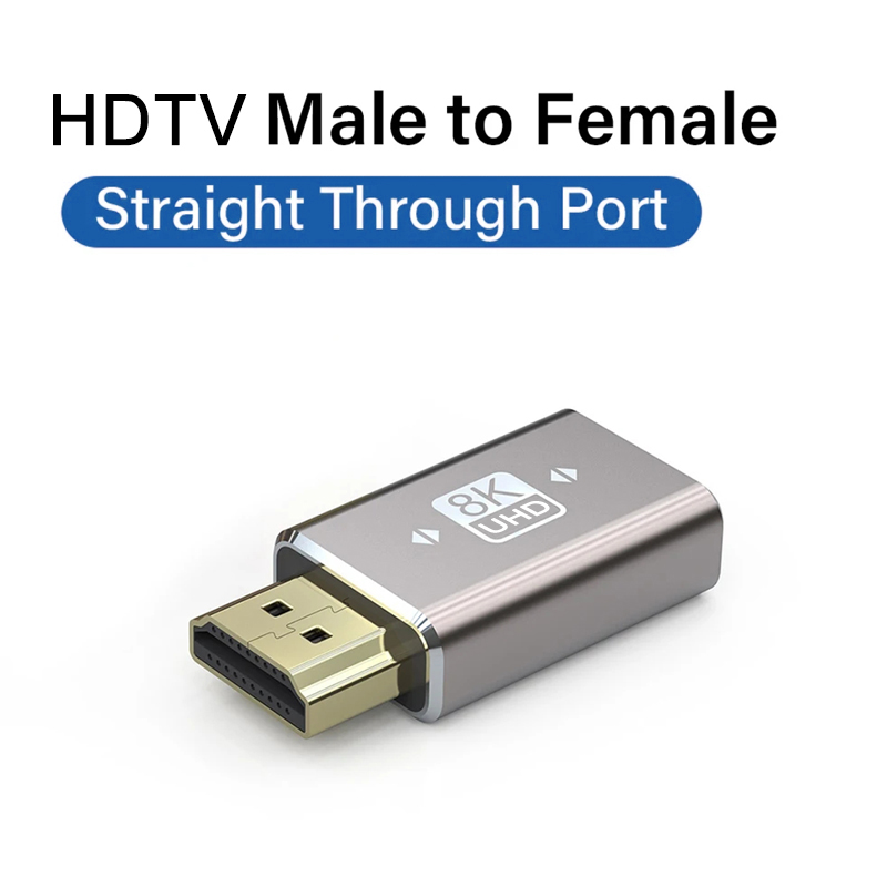 Mini adaptateur de câble de connecteur HDTV 2.1, 8K, 60HZ degrés, convertisseur mâle à femelle, Extension de câble HDTV pour TV, ordinateur portable, Monito PC: Black