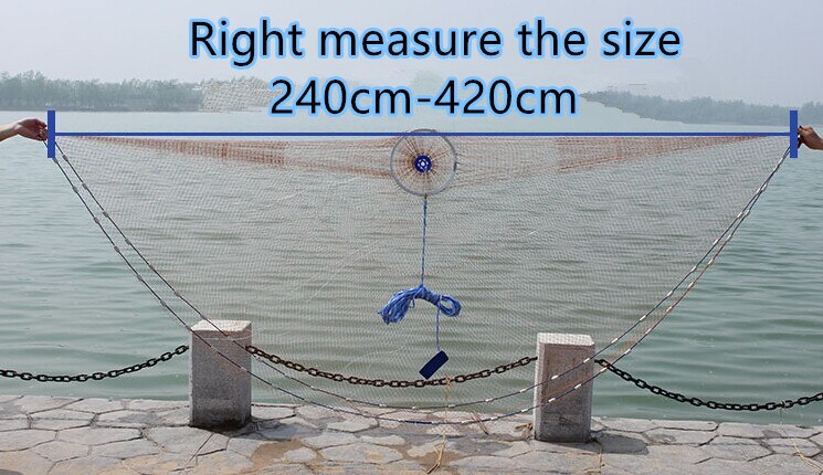 Easy to throw Cast net 2.4-4.2M american style fishing net small mesh hand throw network fishing tools outdoor sports product